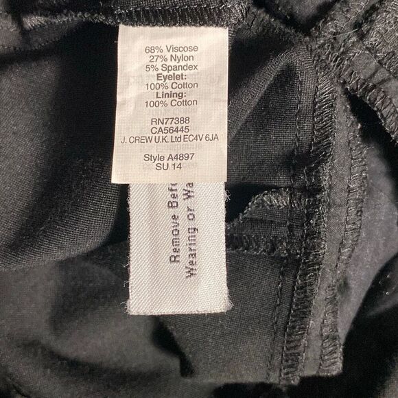 J Crew Black Label Paneled Ponte Eyelet Sleeveless A Line Dress Size 00 - Picture 7 of 7